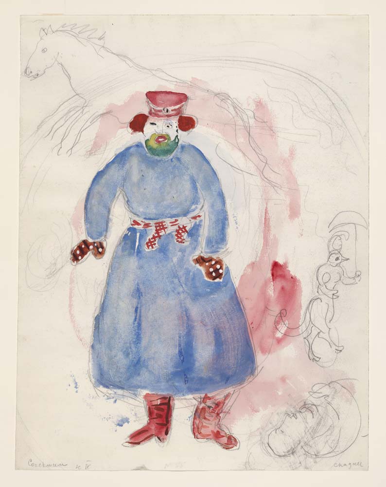 Marc Chagall - A Coachman, costume design for Aleko, modernist poster print A2 poster print