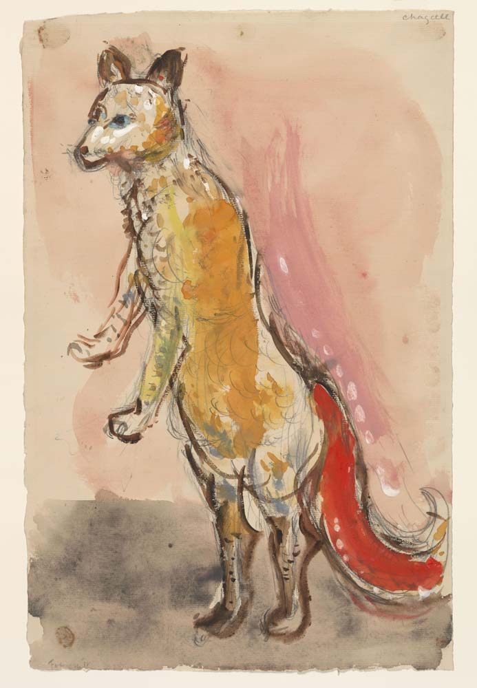 Marc Chagall - A Fox, costume design for Aleko, modernist poster print A2 poster print