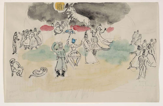 Marc Chagall - Aleko's Fantasy, sketch for the choreographer for Aleko, A2 poster print