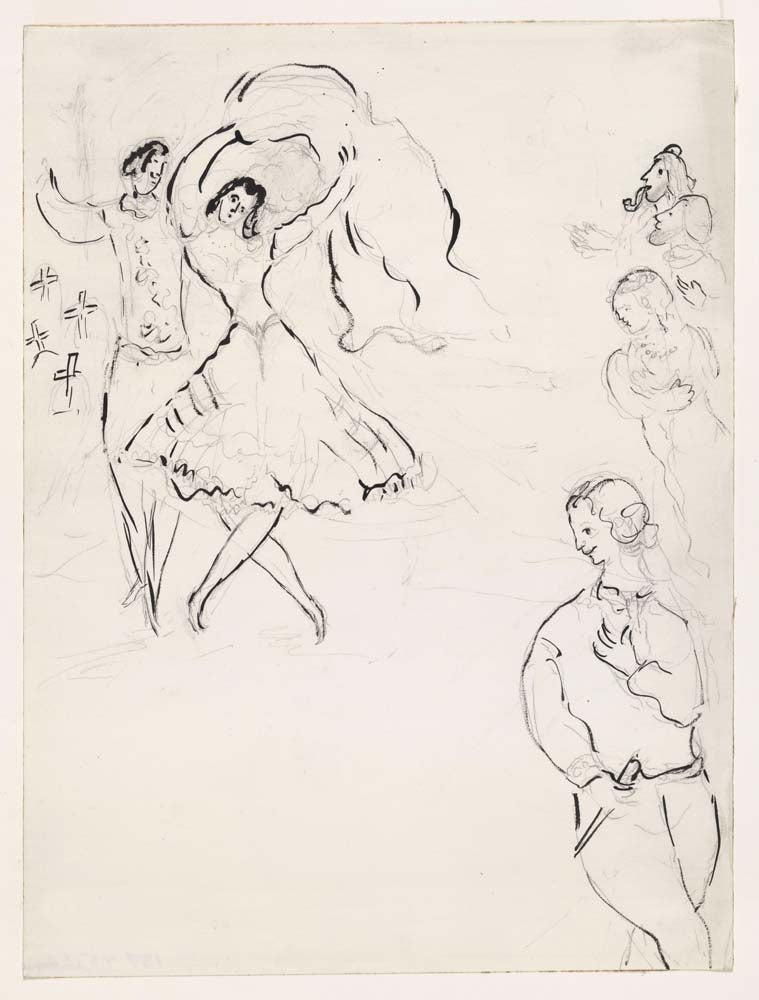 Marc Chagall - Sketch for the Choreographer, for Aleko (2), modernist poster print A2 poster print