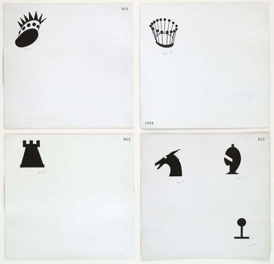 Marcel Duchamp - Designs for Chessman, modernist poster print A2 poster print