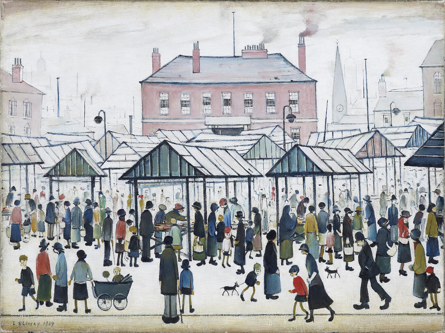 Market Scene Northern Town (1939) by L S Lowry