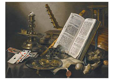 Memento Mori Vanitas Still Life with a book (c1659) by Pieter Claesz A2 Size (16x24") Poster Print