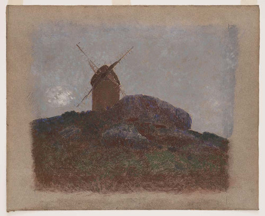 Odilon Redon - Windmill, modernist poster print A2 poster print