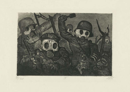 Otto Dix - Shock Troops Advance under Gas from The War, modernist poster print A2 poster print