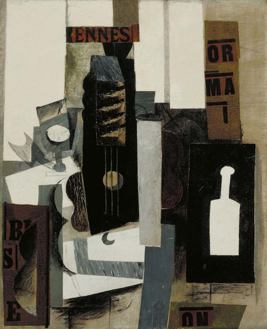 Pablo Picasso - Glass, Guitar, and Bottle, modernist poster print A2 poster print