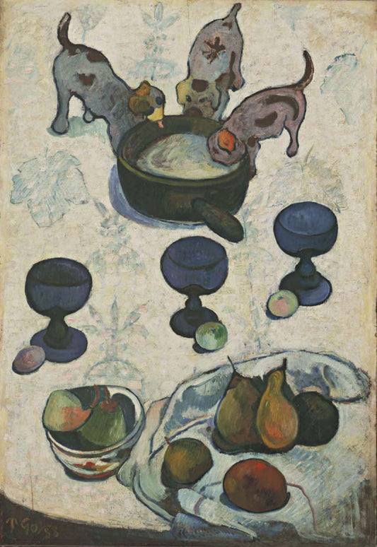 Paul Gauguin - Still Life with Three Puppies, modernist poster print A2 poster print
