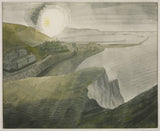 Shelling by Night English Channel WW2 1941 by Eric Ravilious, 17x13" Frame