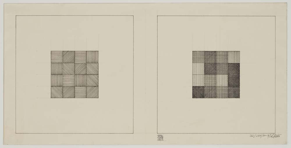 Sol LeWitt - Drawing Series III 2314 A & B, modernist poster print A2 poster print