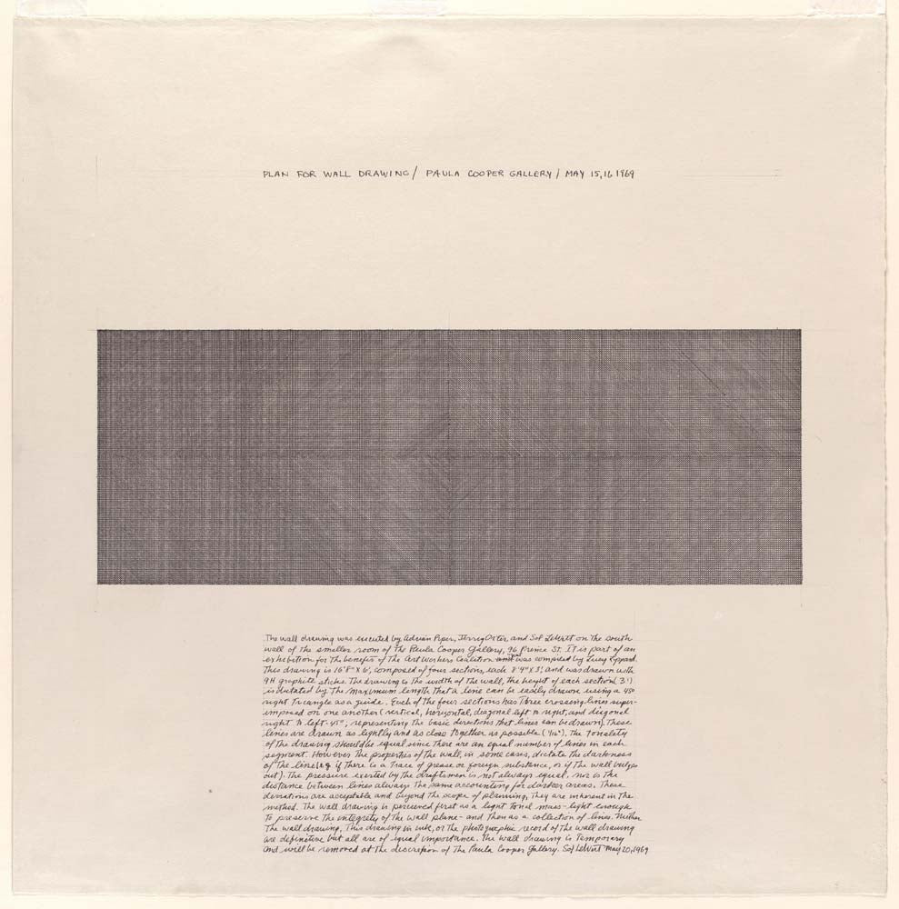 Sol LeWitt - Plan for Wall Drawing, modernist poster print A2 poster print