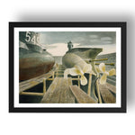 Submarines in Dry Dock by Eric Ravilious, 17x13" Frame