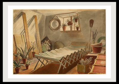 The Attic Bedroom Great Bardfield by Eric Ravilious, 17x13" Frame