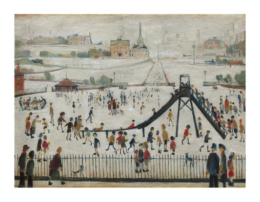 Children in The Playground 1945, landscape/cityscape by L S Lowry
