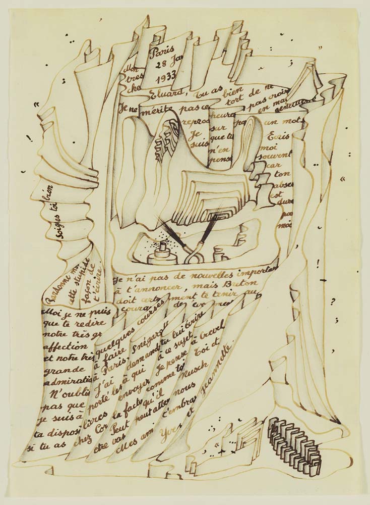 Yves Tanguy - Letter to Paul Eluard, modernist poster print A2 poster print