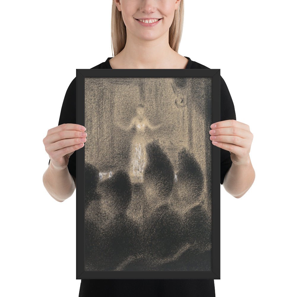 At the Concert Européen by Georges-Pierre Seurat, Framed poster