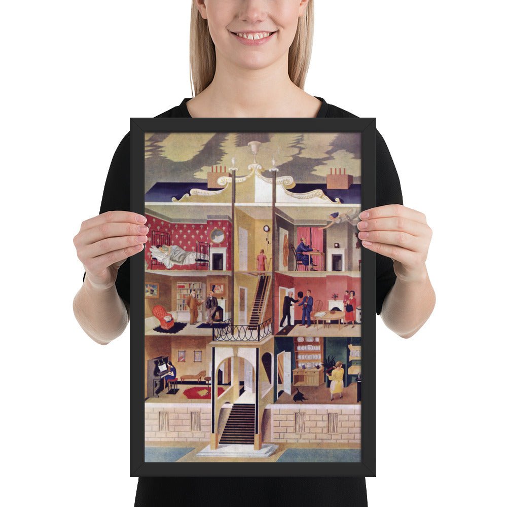 Boarding House by Eric Ravilious, Framed poster