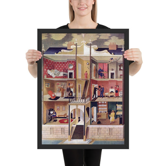Boarding House by Eric Ravilious, Framed poster