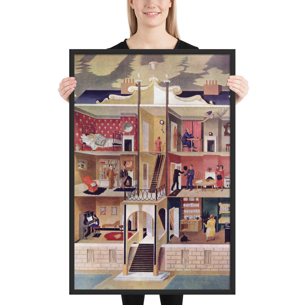 Boarding House by Eric Ravilious, Framed poster