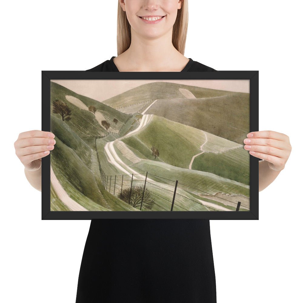 Chalk Paths by Eric Ravilious, Framed poster