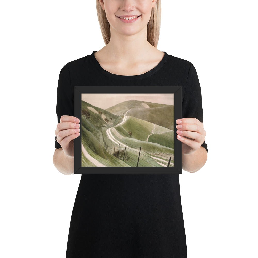Eric Ravilious Chalk Chalk Paths by Eric Ravilious, Framed poster – Period Prints