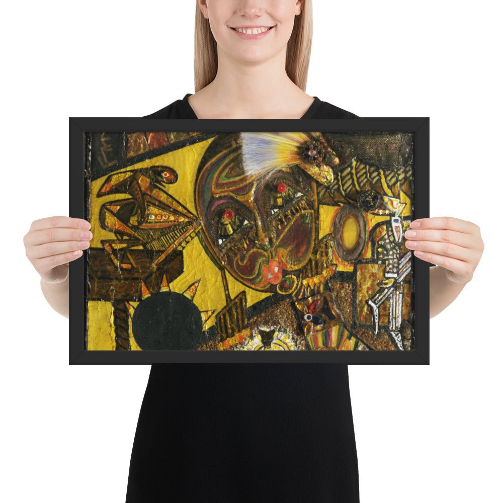 Dada Portrait of Berenice Abbott by Baroness Elsa von Freytag-Loringhoven, Framed poster