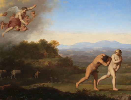 The Expulsion from Paradise – Cornelis van Poelenburch (signed by artist) Vintage Landscape Art Print | Wall Art Poster