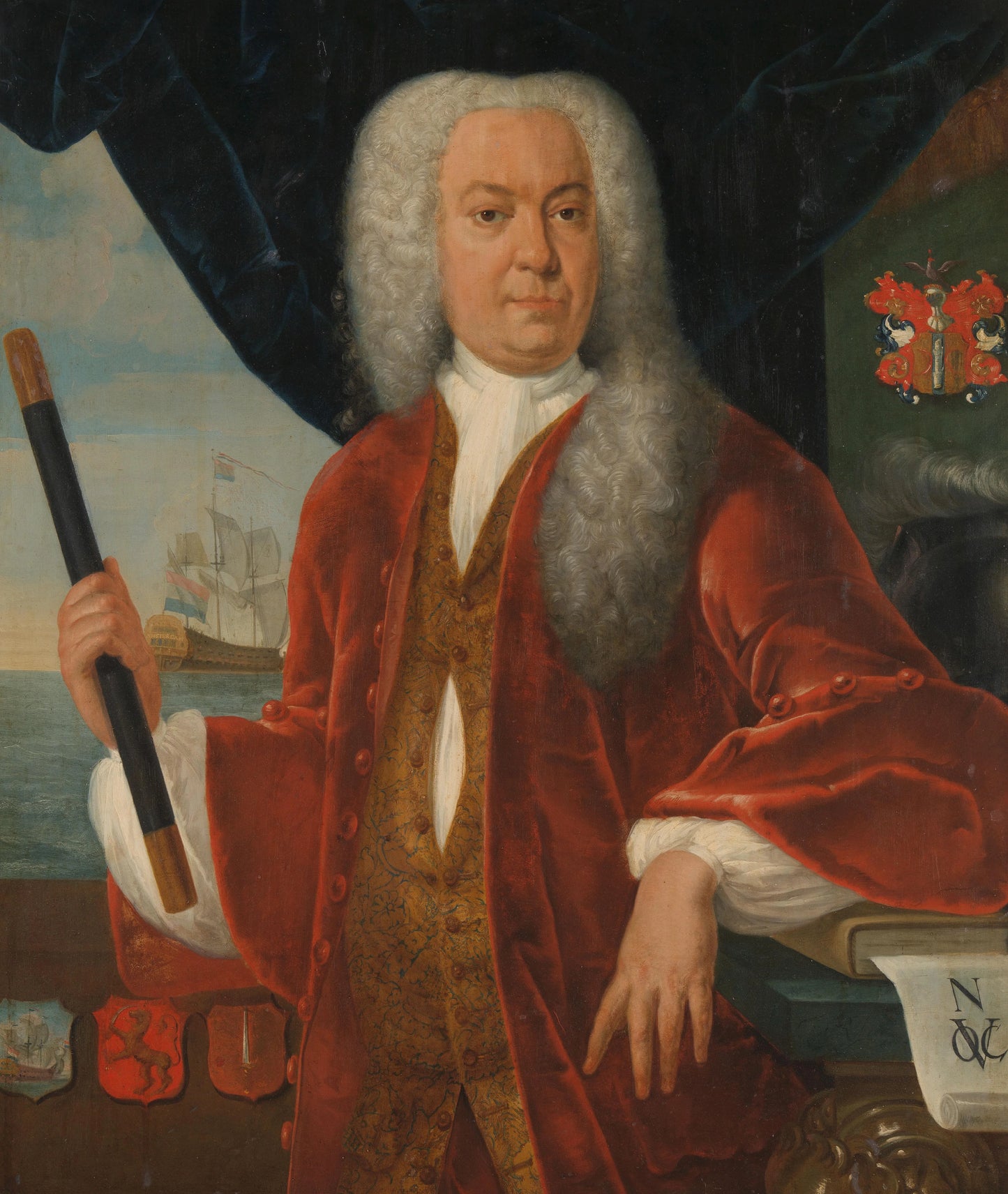 Portrait of Adriaan Valckenier, Governor-General of the Dutch East India Company – Theodorus Justinus Rheen (mentioned on object) Vintage Portrait Art Print | Wall Art Poster