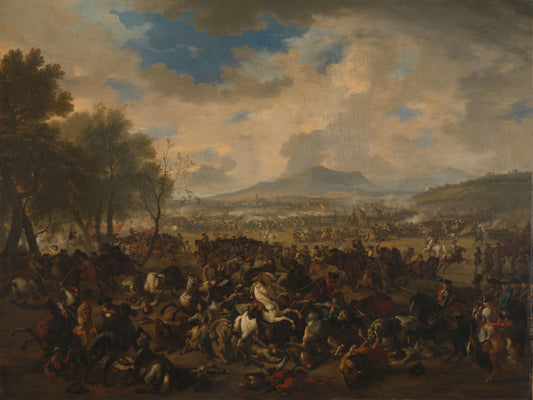 The Battle of Ramillies between the French and the Allied Powers, 23 May 1706 – Jan van Huchtenburg Vintage Art Print | Wall Art Poster