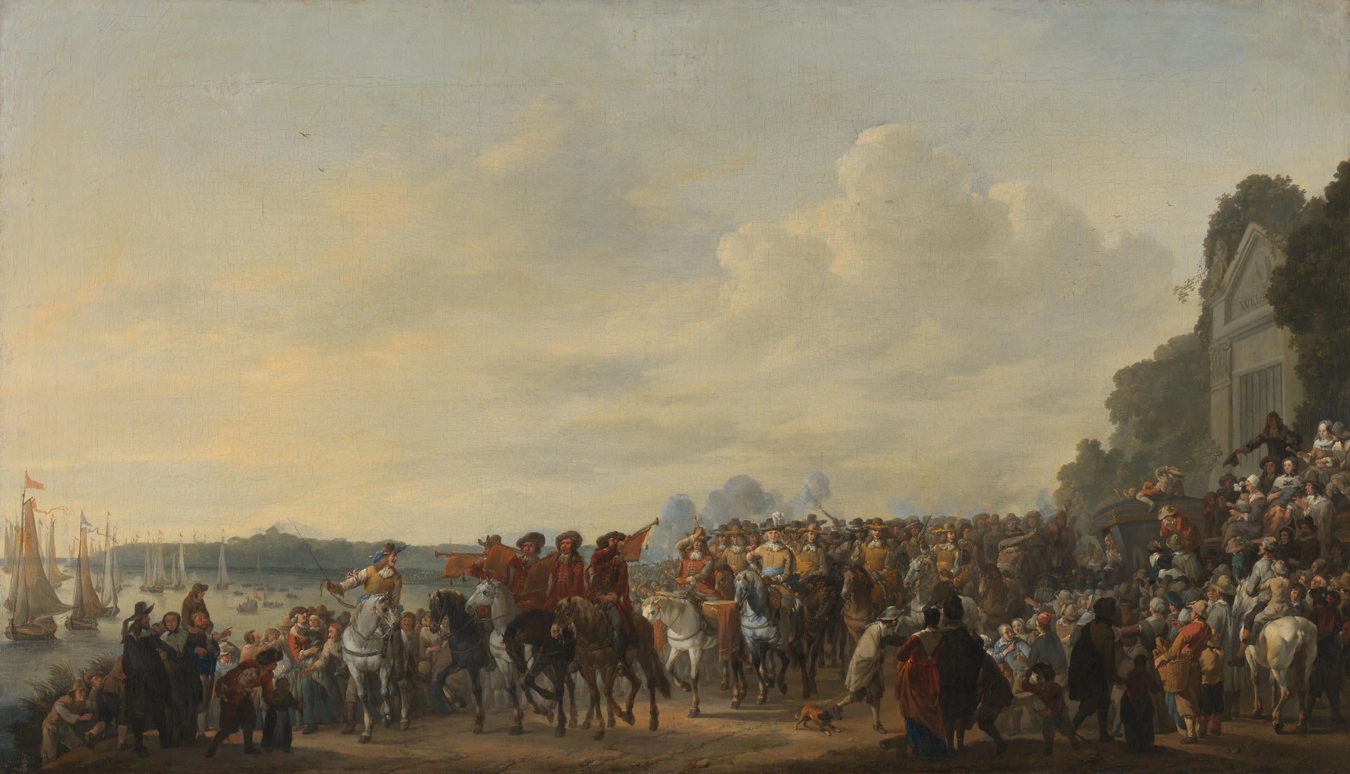 Arrival of Prince William II at the Estate Welna on the Amstel during the Attack on Amsterdam, July 31, 1650 – Johannes Lingelbach Vintage Art Print | Wall Art Poster