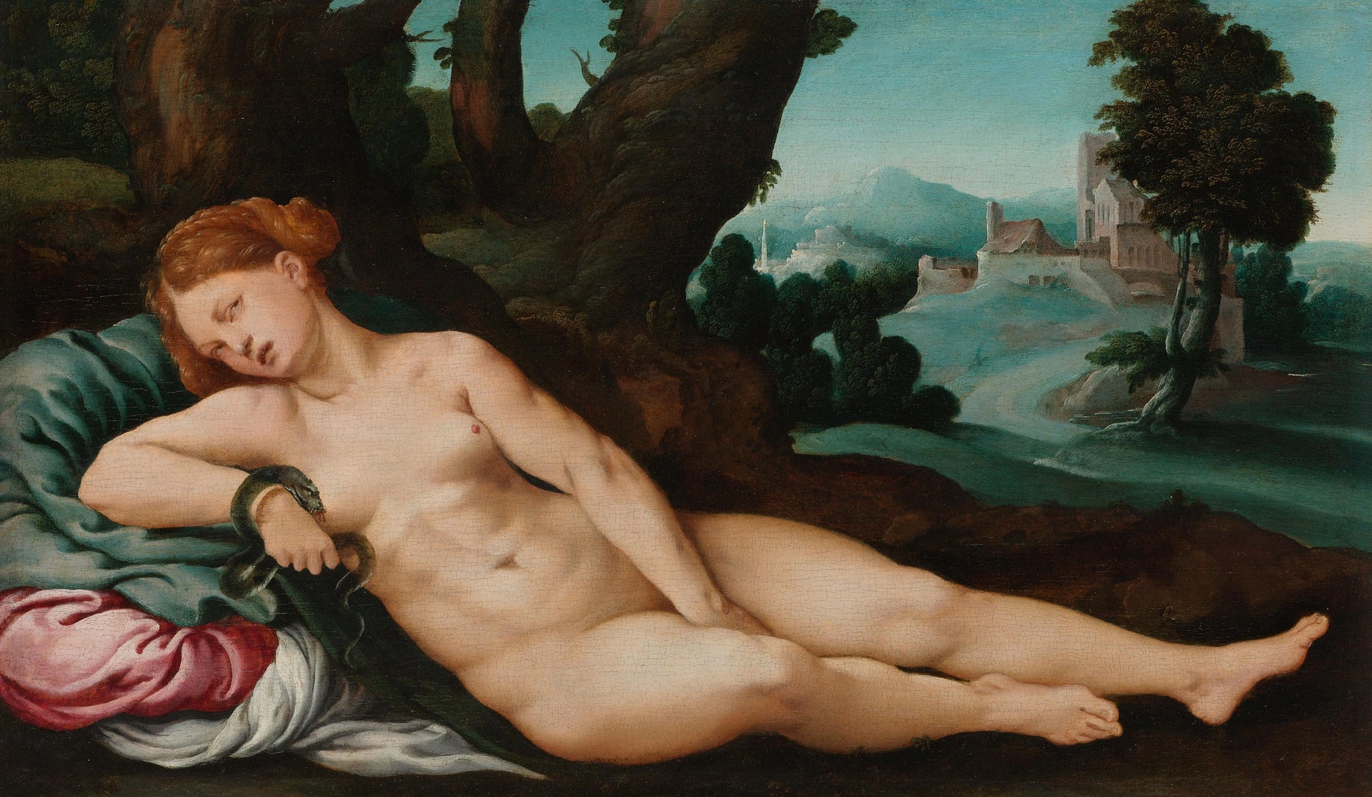 The Dying Cleopatra – toegeschreven aan Jan van Scorel Vintage Art Print | Wall Art Poster