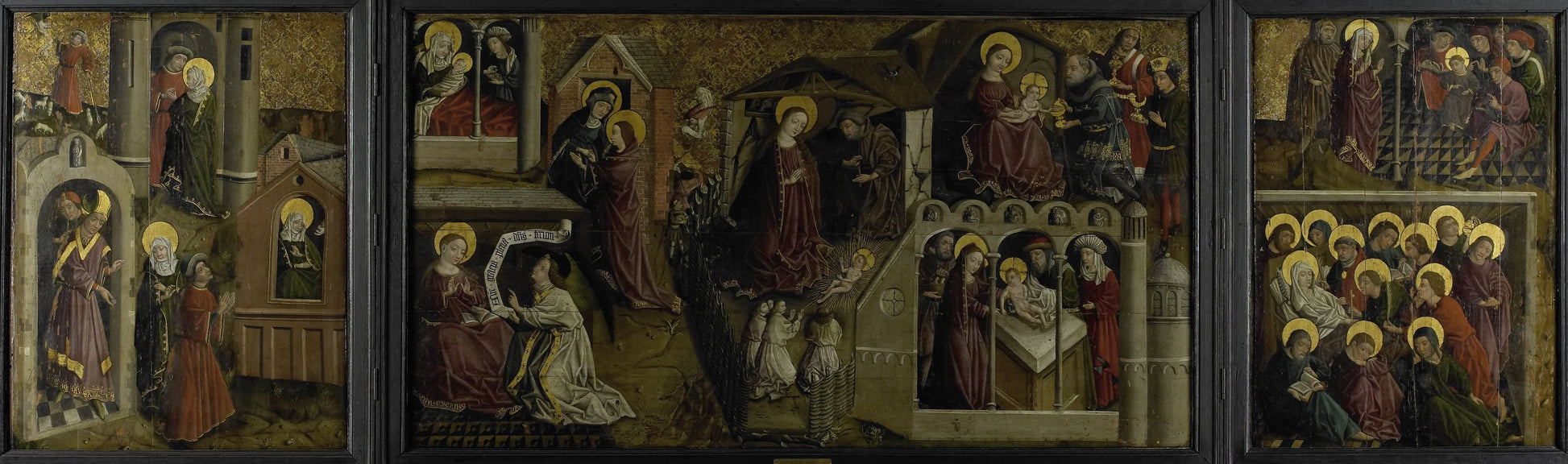 Triptych with Scenes from the Life of the Virgin – anoniem Vintage Art Print | Wall Art Poster