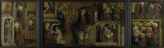 Triptych with Scenes from the Life of the Virgin – anoniem Vintage Art Print | Wall Art Poster