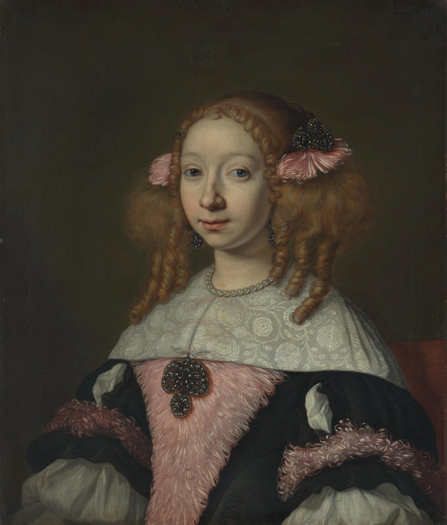 Adriana Jacobusdr Hinlopen (1646-1736), Wife of Johannes Wijbrants – Lodewijk van der Helst Vintage Portrait Art Print | Wall Art Poster