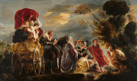 The Meeting of Odysseus and Nausicaa – Jacques Jordaens (signed by artist) Vintage Art Print | Wall Art Poster