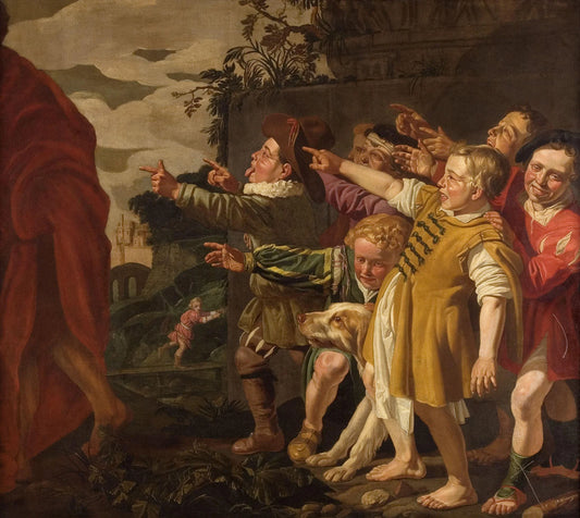 Elisha Mocked by the Little Children – toegeschreven aan Roeloff van Zijl Vintage Art Print | Wall Art Poster
