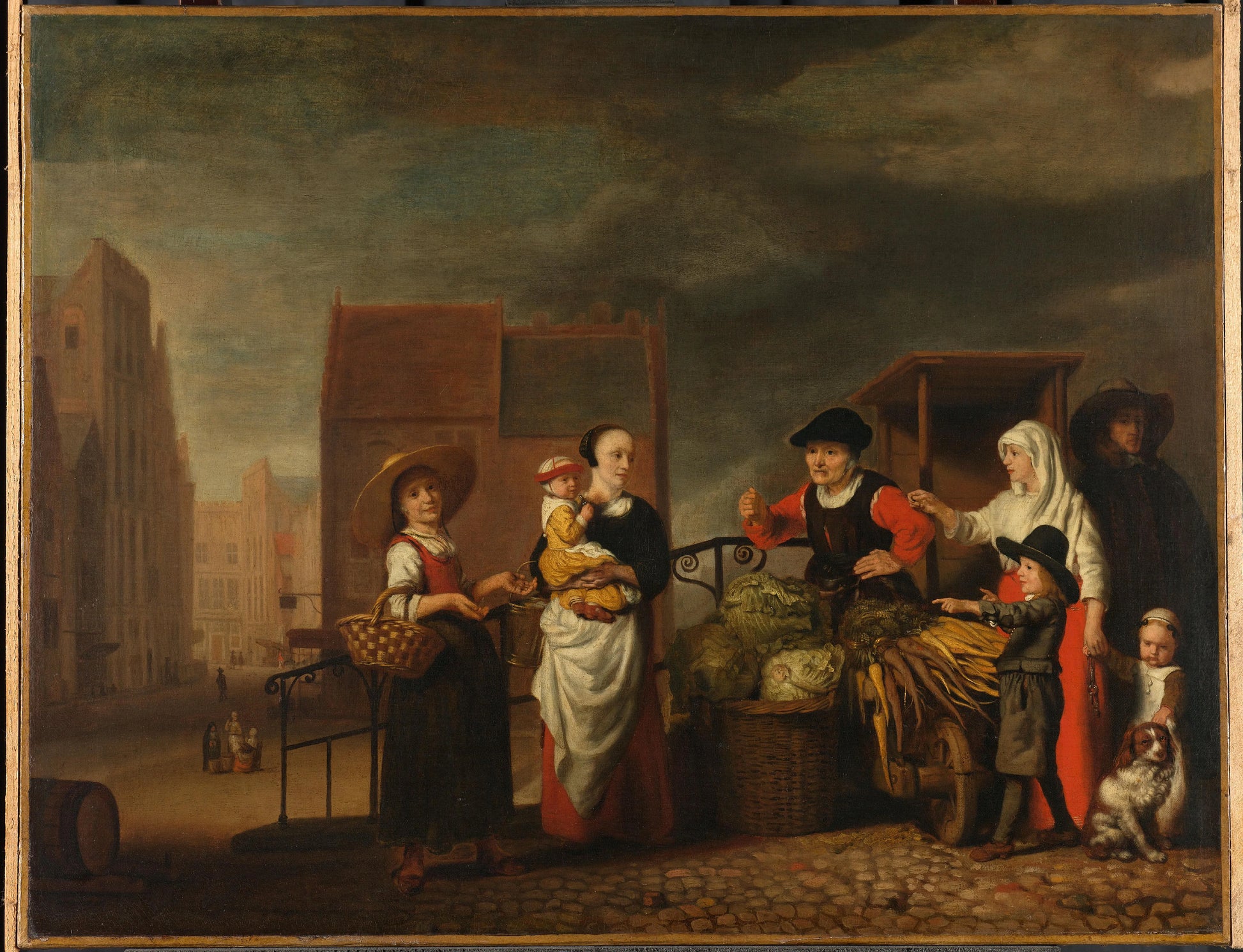 Vegetable Market – Nicolaes Maes Vintage Street Scene Art Print | Wall Art Poster