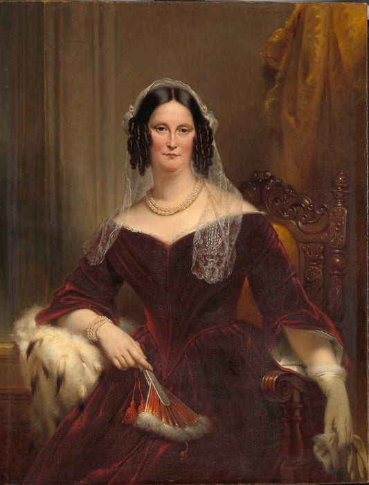 Dieuwke Fontein (1800-79), Second Wife (Married 1834) of Adriaan van der Hoop – Jan Adam Kruseman (vermeld op object) Vintage Portrait Art Print | Wall Art Poster