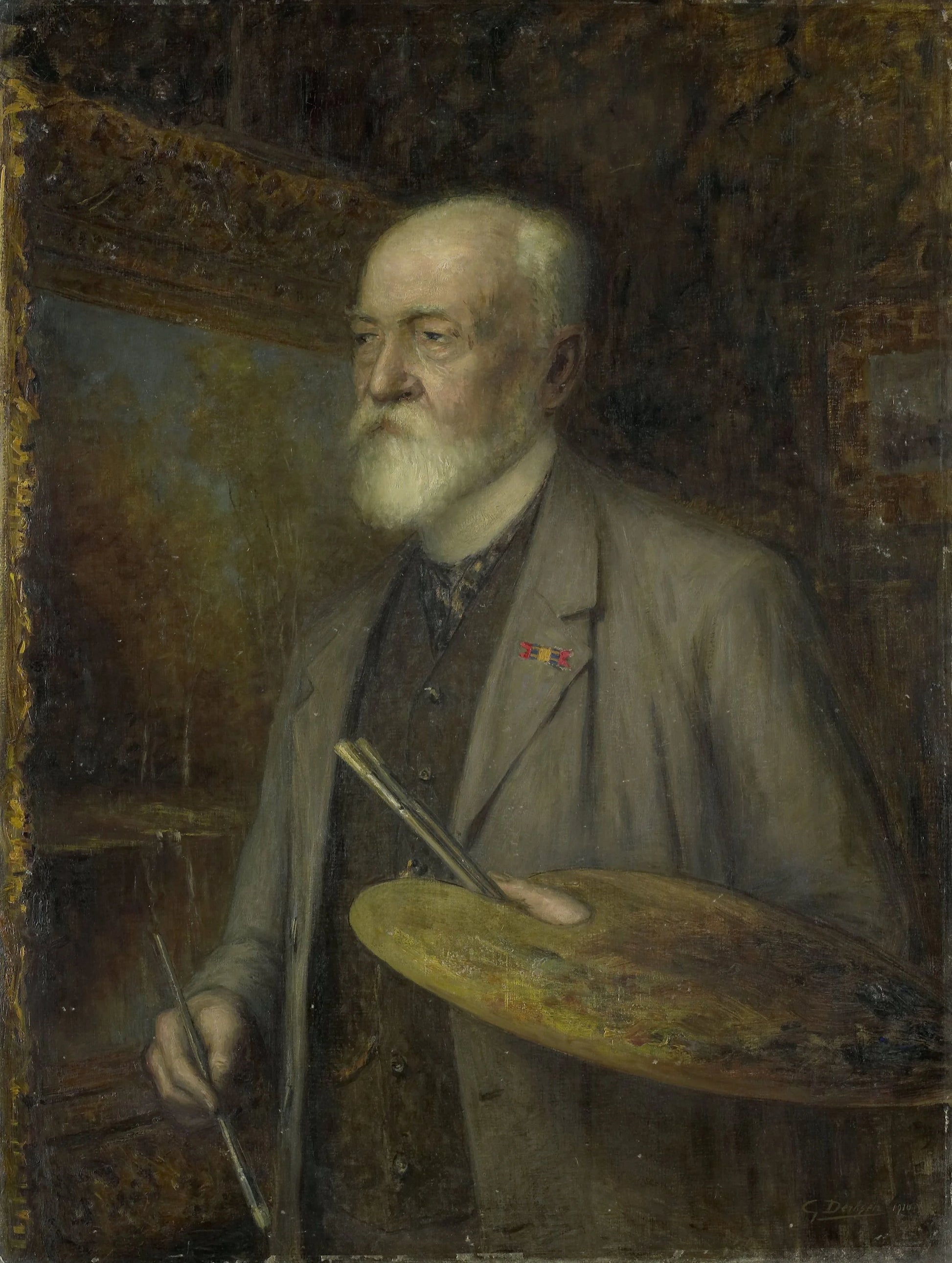 Johannes Gijsbert Vogel (1828-1915), Painter – Gijsbertus Derksen Vintage Self-Portrait Art Print | Wall Art Poster