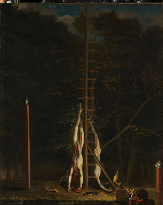 The Corpses of the De Witt Brothers – attributed to Jan de Baen Vintage Art Print | Wall Art Poster
