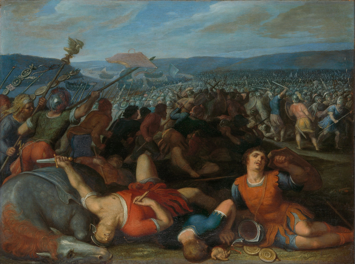 one of a series of twelve on the Insurrection of the Batavians against the Romans " – Otto van Veen Vintage River Scene Art Print | Wall Art Poster