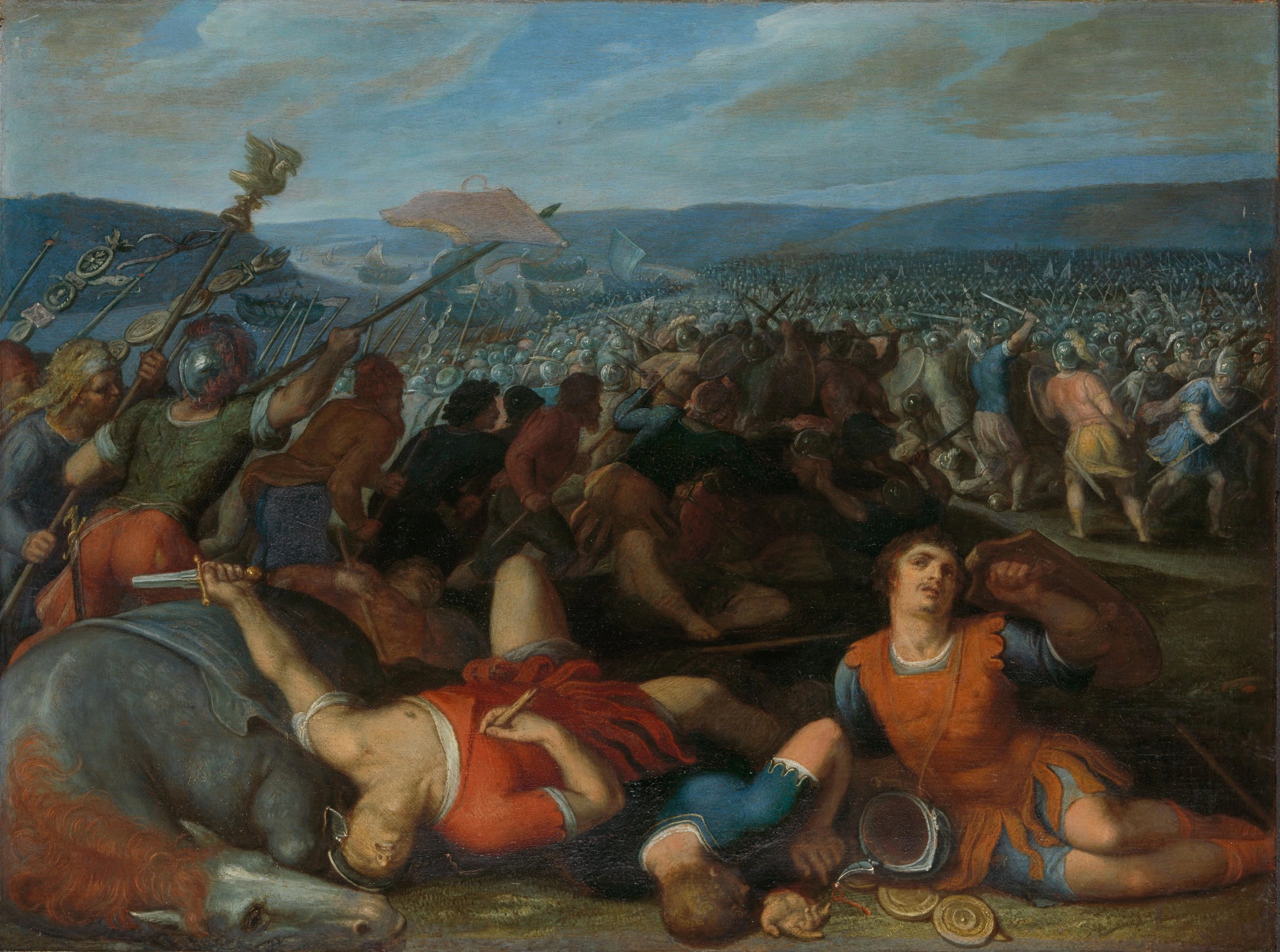 one of a series of twelve on the Insurrection of the Batavians against the Romans " – Otto van Veen Vintage River Scene Art Print | Wall Art Poster