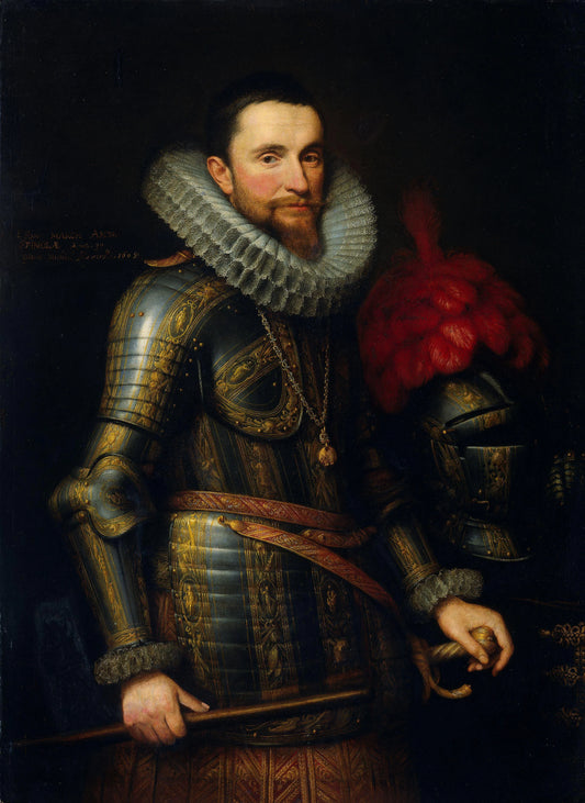 Portrait of Ambrogio Spinola (1569-1630) – Michiel Jansz. van Mierevelt (eigenhandig gesigneerd) Vintage Portrait Art Print | Wall Art Poster