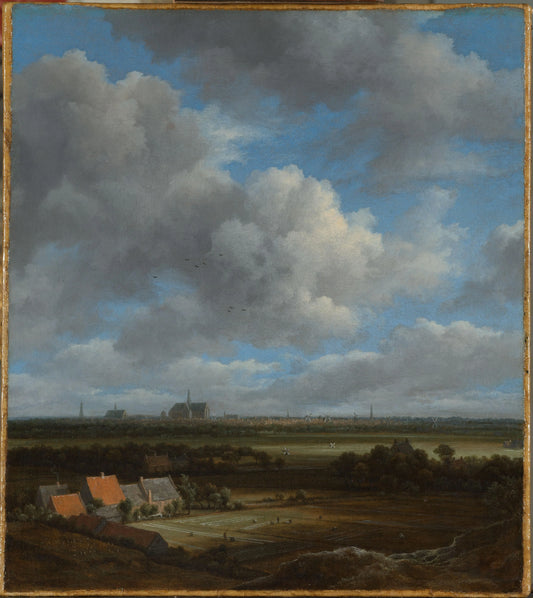 View of Haarlem from the Northwest, with the Bleaching Fields in the Foreground – Jacob Isaacksz van Ruisdael Vintage Landscape Art Print | Wall Art Poster