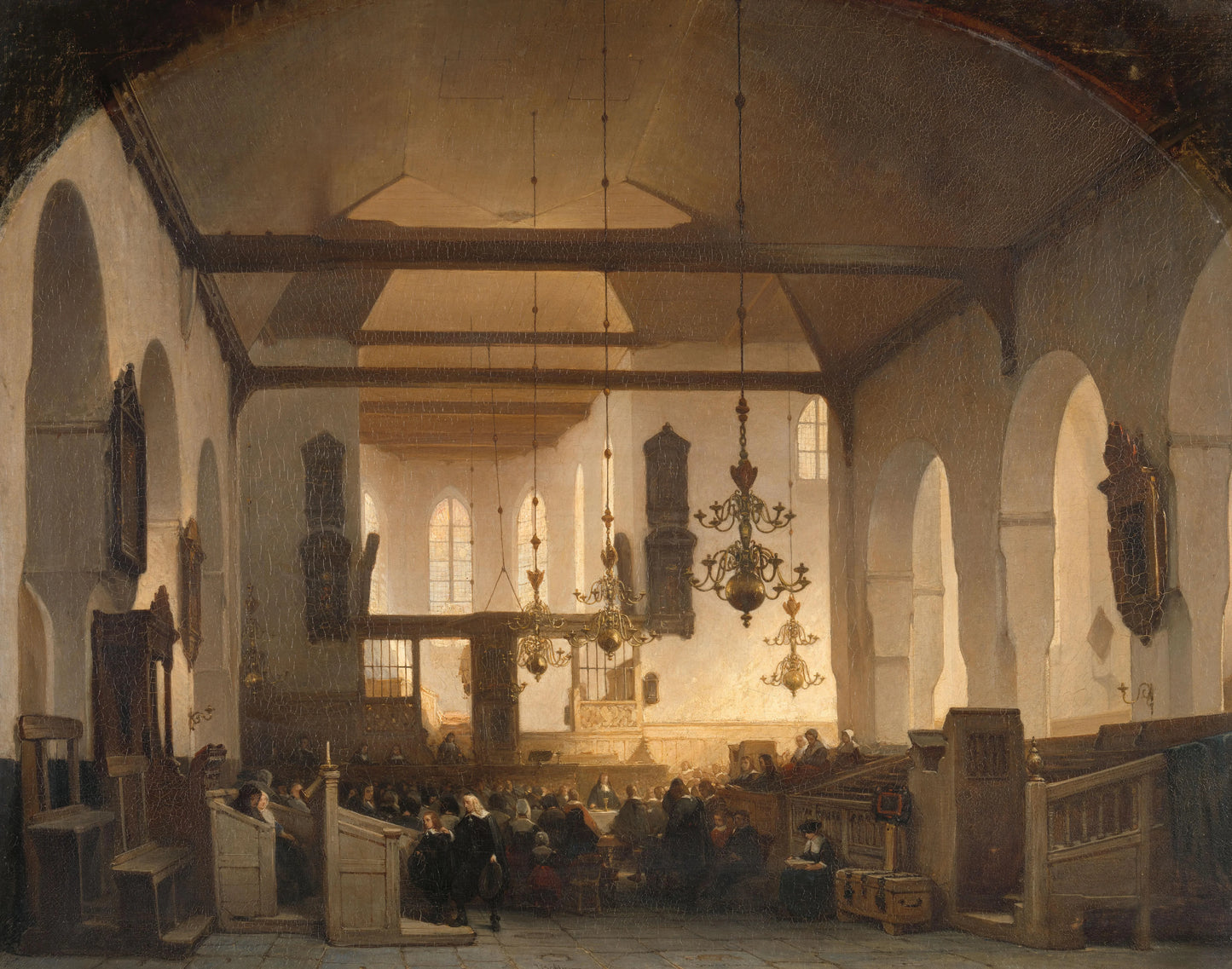 A Service in the Geertekerk, Utrecht – Johannes Bosboom Vintage Art Print | Wall Art Poster