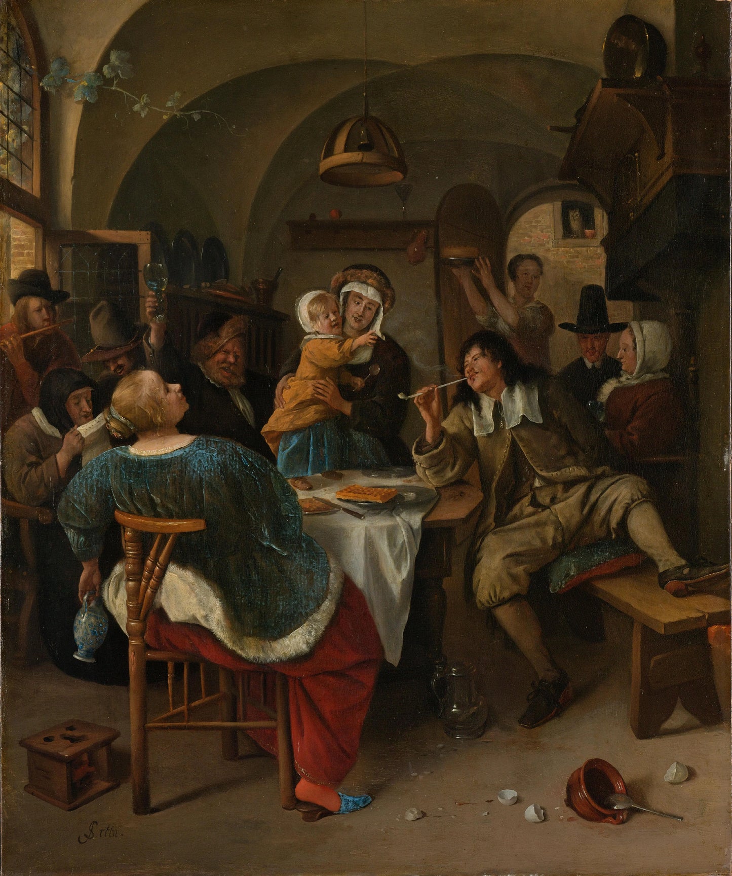 Family scene – Jan Havicksz. Steen Vintage Art Print | Wall Art Poster
