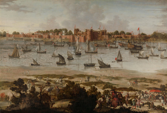 View of the Harbor of Sūrat (Gujarāt) – anonymous Vintage Harbour Scene Art Print | Wall Art Poster