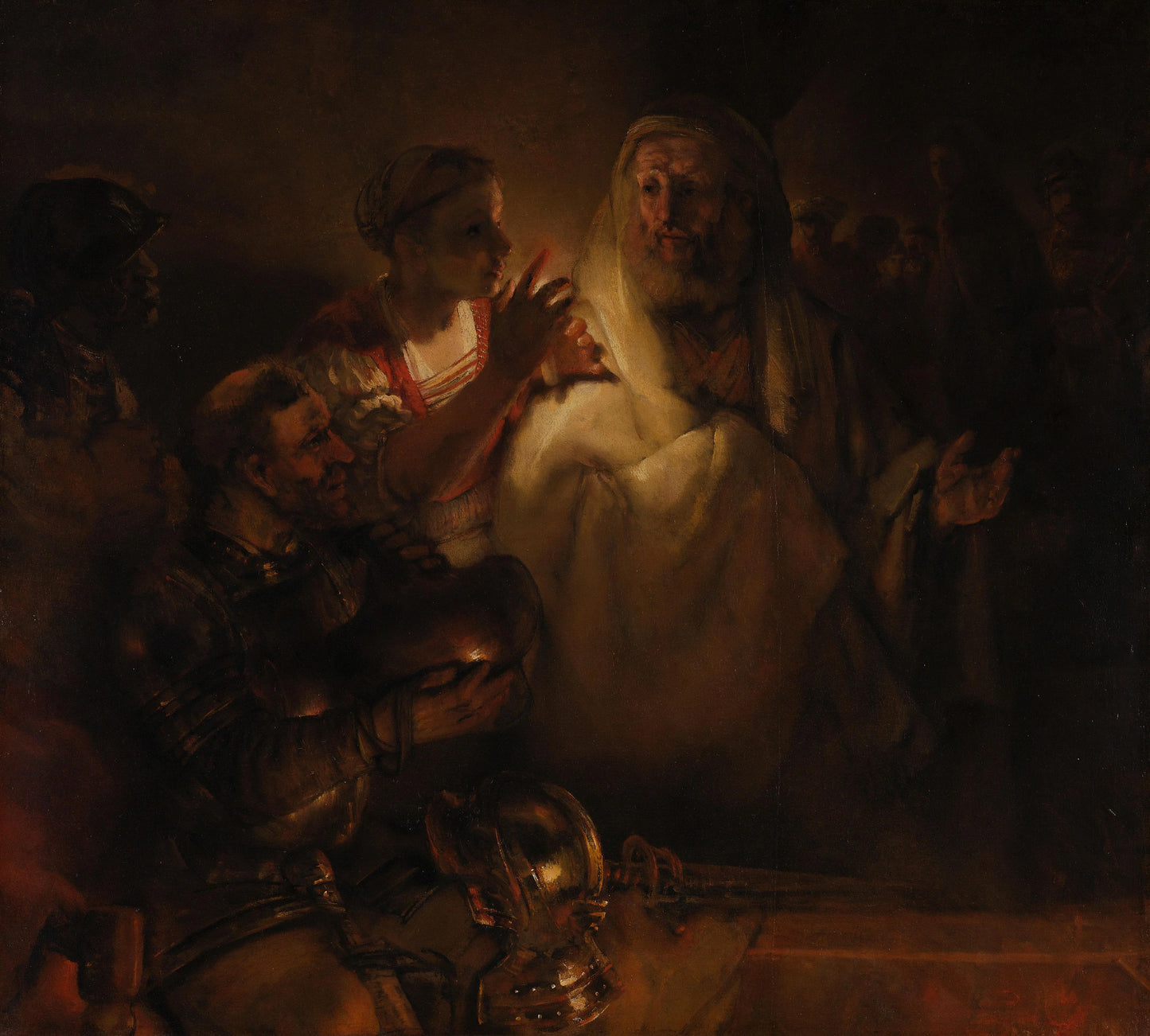 St Peter's denial – Rembrandt van Rijn (mentioned on object) Vintage Art Print | Wall Art Poster
