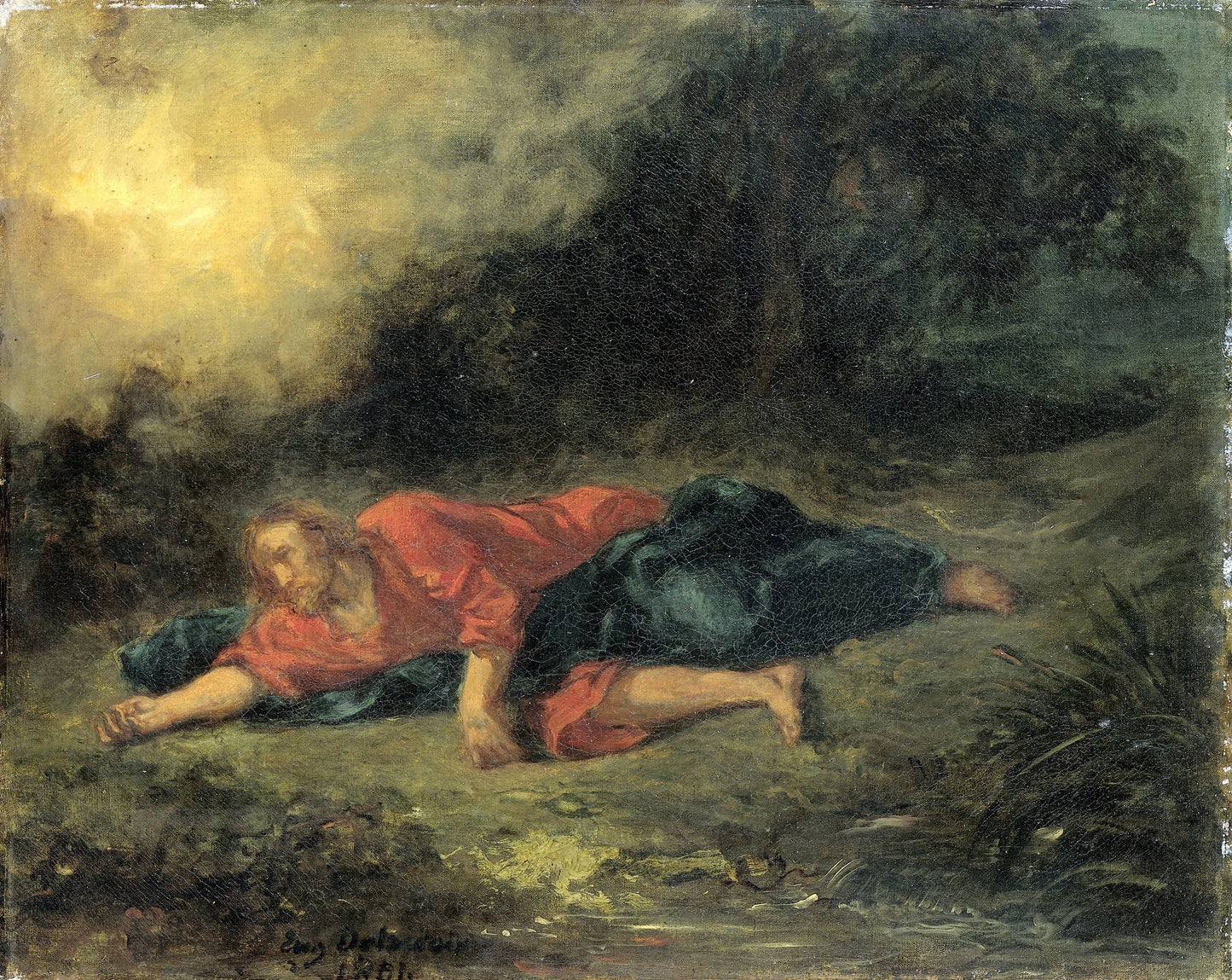 The Agony in the Garden – Eugène Delacroix Vintage Garden Scene Art Print | Wall Art Poster