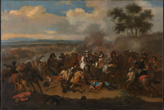 The Battle of the Boyne, Ireland, between Kings James II and William III, 12 July 1690 – Jan van Huchtenburg Vintage Art Print | Wall Art Poster
