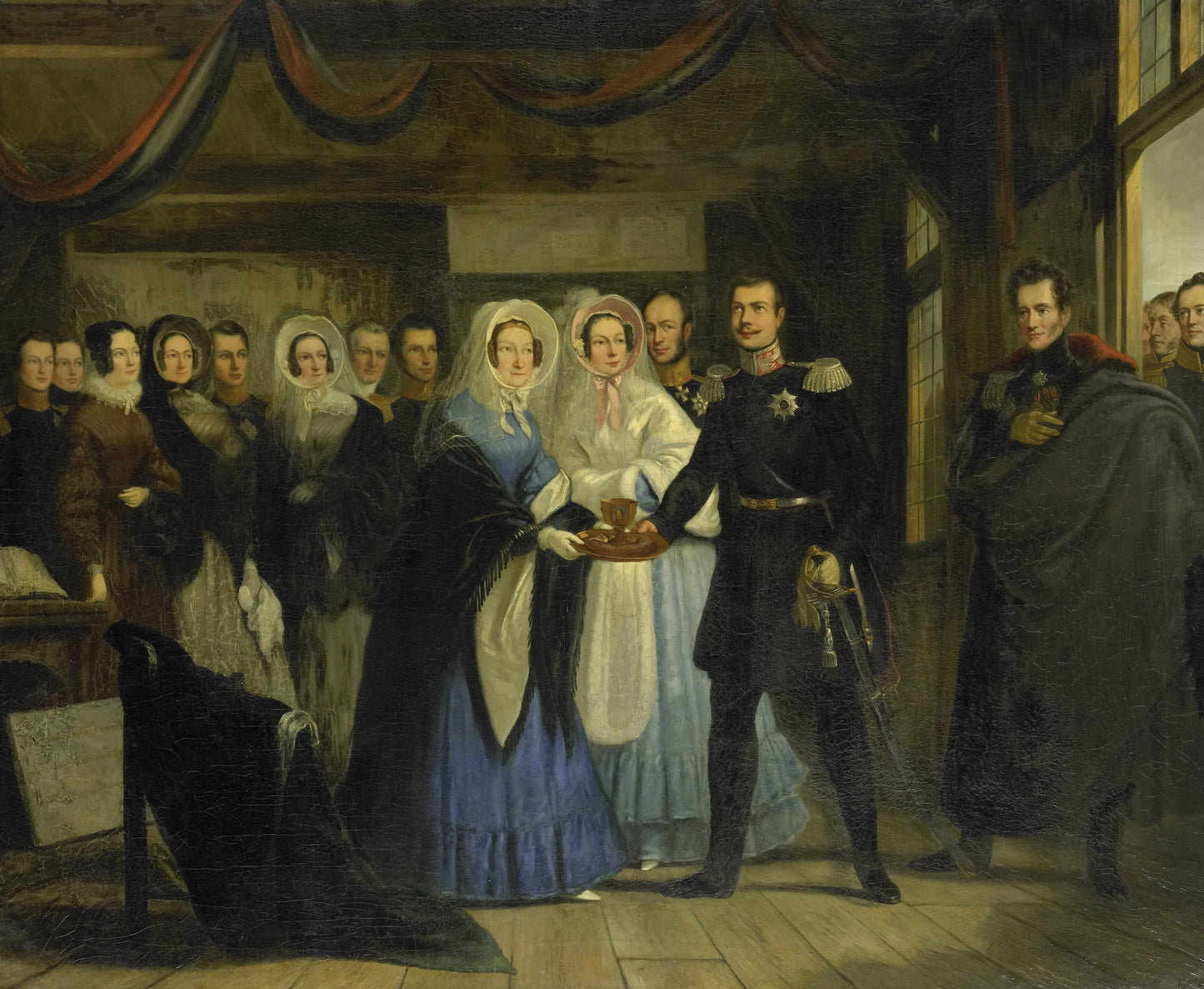 The Princess of Orange Receiving Alexander II (1818-1881), Grand Duke and Heir to the Throne of Russia, in the Czar Peter's House in Zaandam, 17 April 1839 – Christiaan Julius Lodewijk Portman Vintage Art Print | Wall Art Poster